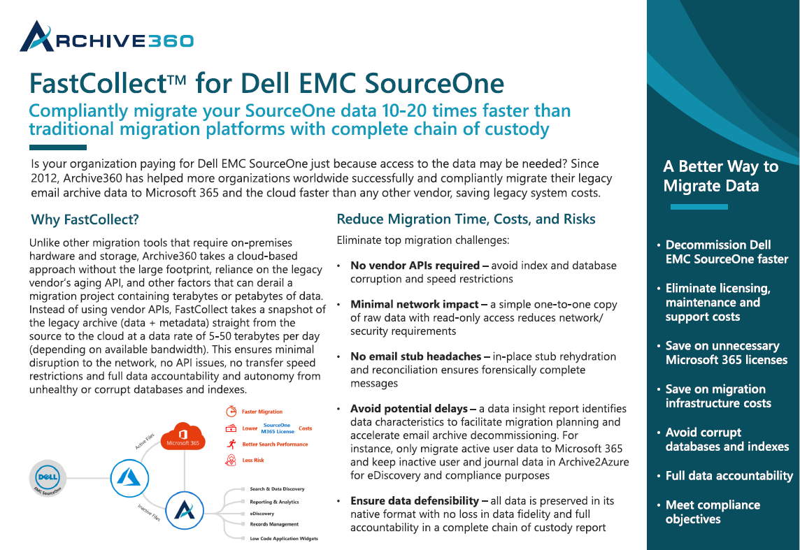 FastCollect for DELL EMC SourceOne